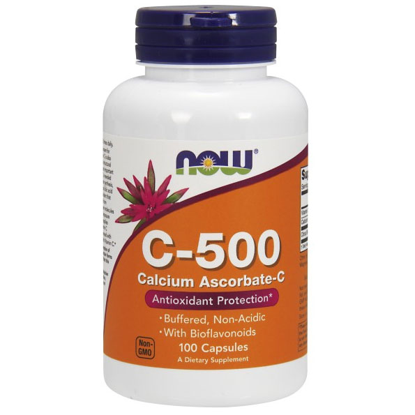 Vitamin C-500 Calcium Ascorbate, 100 Capsules, NOW Foods