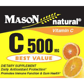 Vitamin C 500 mg, 250 Tablets, Mason Natural