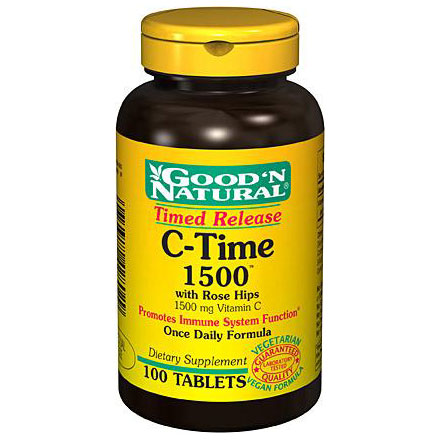Good 'N Natural C-TIME 1500 with Rose Hips (Timed Release), 100 Tablets, Good 'N Natural