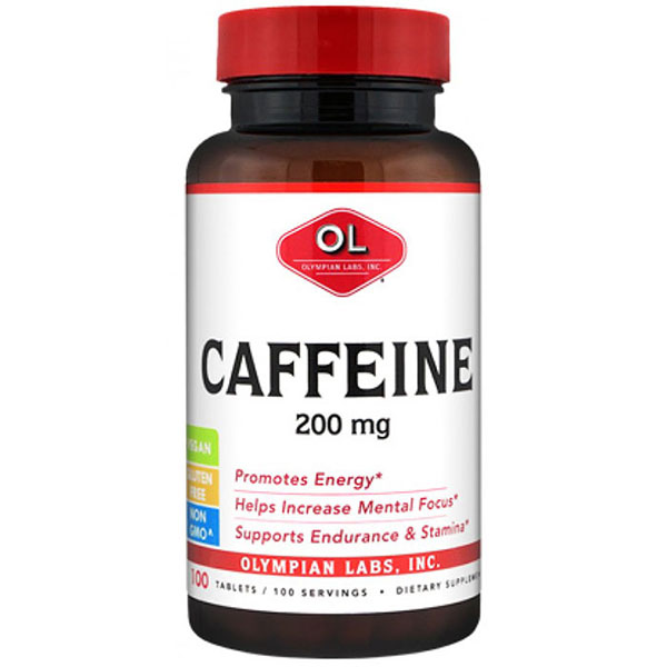 Caffeine 200 mg, 100 Tablets, Olympian Labs