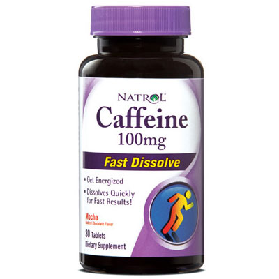 Natrol Caffeine 100 mg Fast Dissolve, Mocha Flavor, 30 Tablets, Natrol