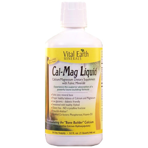 Cal-Mag Liquid, Calcium/Magnesium with Fulvic Minerals, 32 oz, Vital Earth Minerals