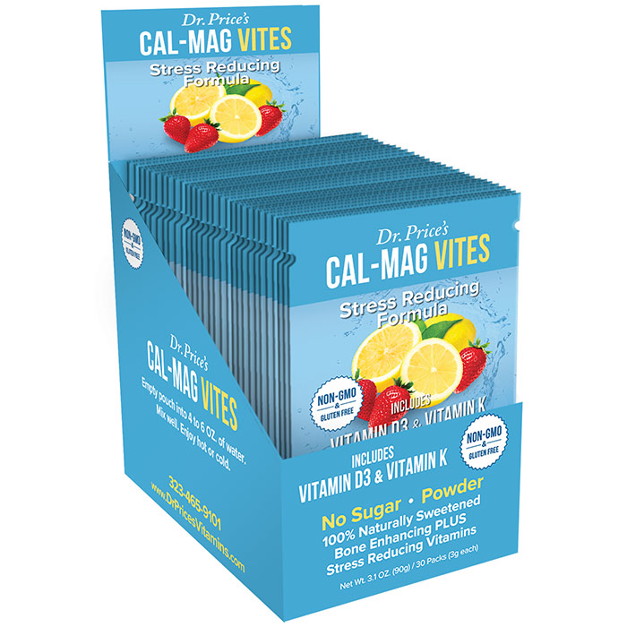 Cal-Mag Vites Powder, Strawberry Lemon Flavor, 30 Packs, Dr. Prices Vitamins