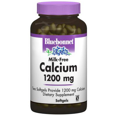 Calcium 1200 mg Plus Vitamin D3, Milk Free, 120 Softgels, Bluebonnet Nutrition