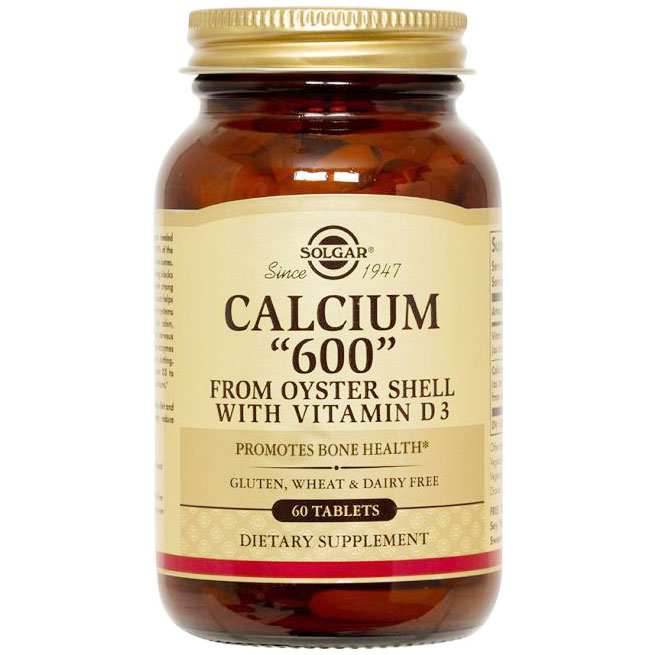 Calcium 600 (Oyster Shell Calcium), 120 Tablets, Solgar - CLICK HERE TO LEARN MORE