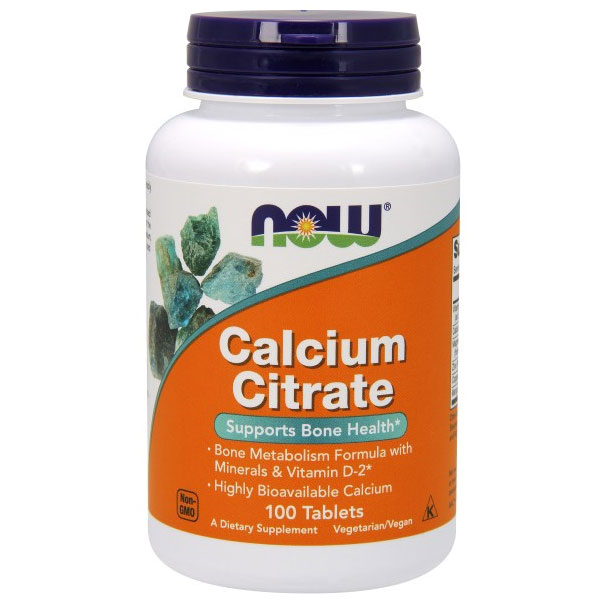 Calcium Citrate with Minerals and D, 100 Tablets, NOW Foods
