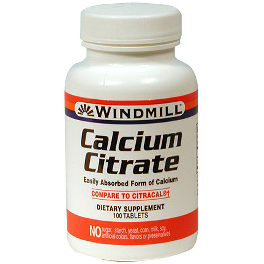 Calcium Citrate, 100 Tablets, Windmill Health Products