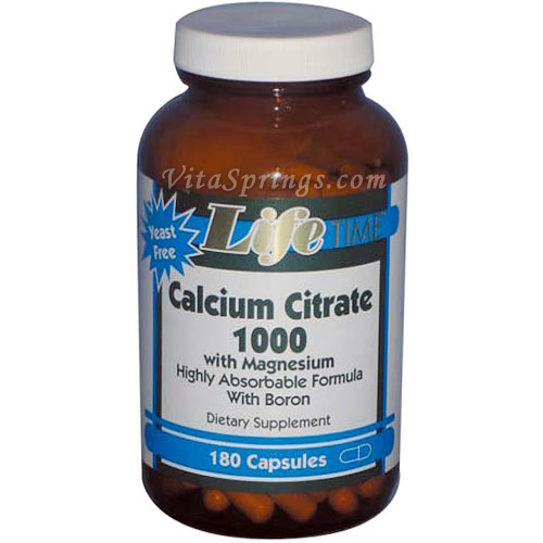 Calcium Citrate 1000 with Magnesium and Boron, 180 Capsules, LifeTime