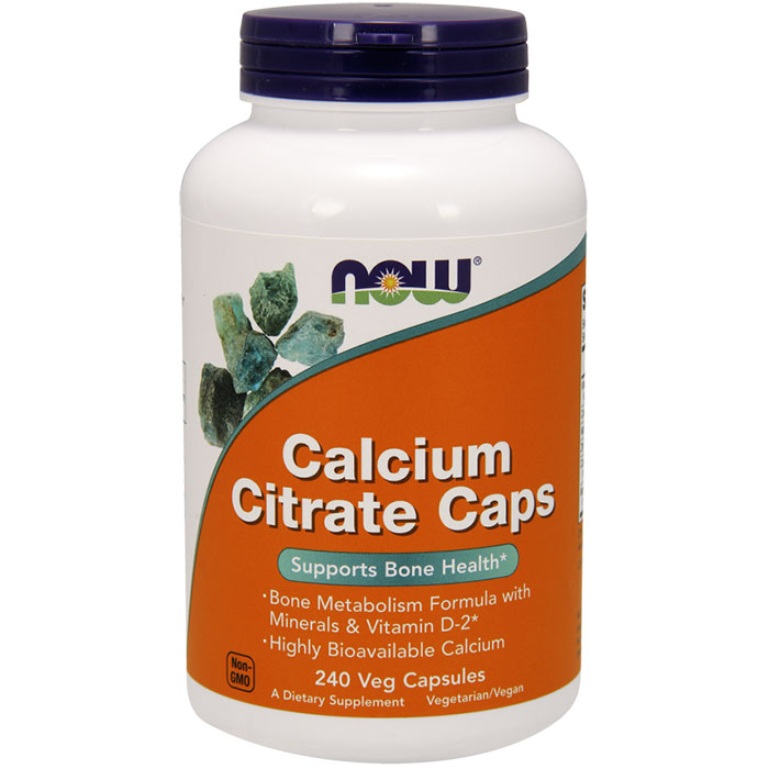 Calcium Citrate with Vitamin D, Zinc, 240 Vcaps, NOW Foods