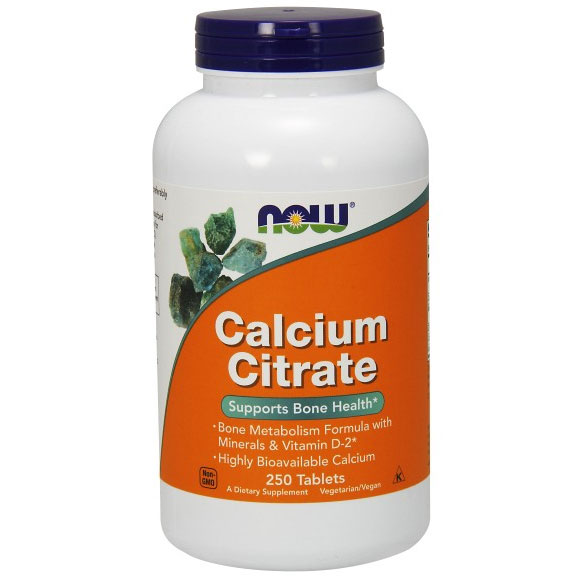 Calcium Citrate with Minerals and D, 250 Tablets, NOW Foods