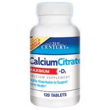 Calcium Citrate + D3 Maximum, 120 Tablets, 21st Century HealthCare