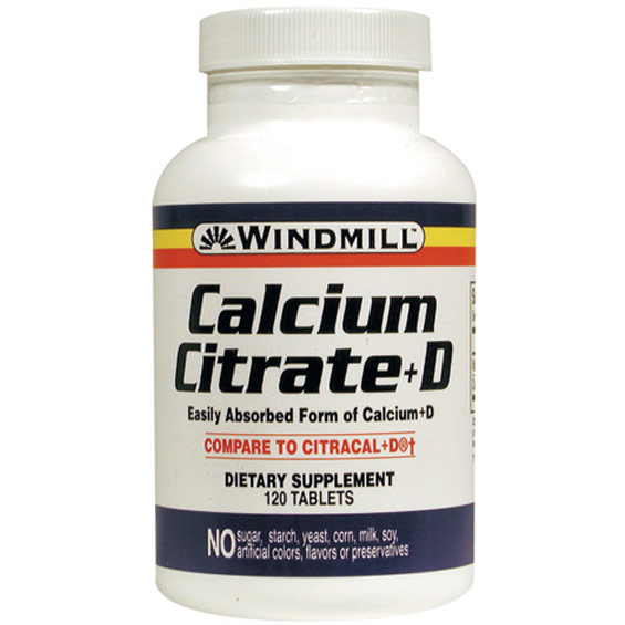 Calcium Citrate + D, 120 Tablets, Windmill Health Products