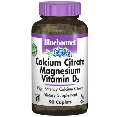 Calcium Citrate Magnesium Plus Vitamin D3, 90 Caplets, Bluebonnet Nutrition