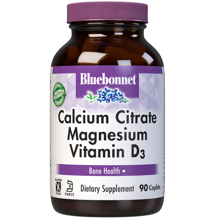 Calcium Citrate Magnesium Plus Vitamin D3, 90 Caplets, Bluebonnet Nutrition