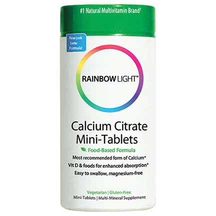 Calcium Citrate Mini-Tablets, Food Based Formula, 120 Mini Tablets, Rainbow Light