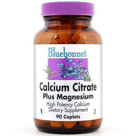 Calcium Citrate Plus Magnesium, 180 Caplets, Bluebonnet Nutrition
