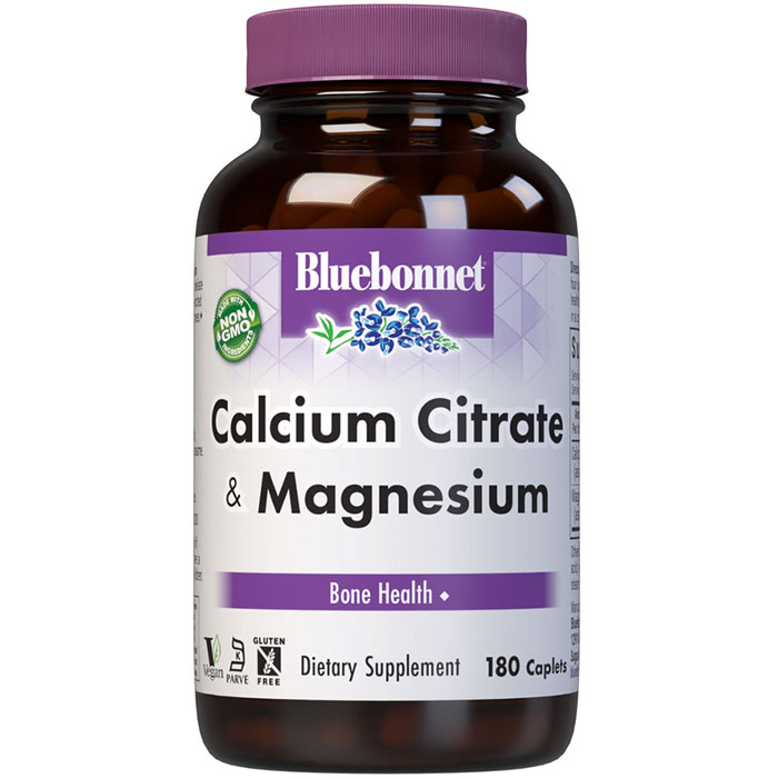 Calcium Citrate Plus Magnesium, 180 Caplets, Bluebonnet Nutrition