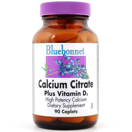 Calcium Citrate Plus Vitamin D3, 180 Caplets, Bluebonnet Nutrition
