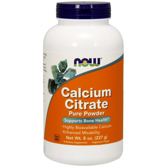 Calcium Citrate Powder Vegetarian 8 oz, NOW Foods
