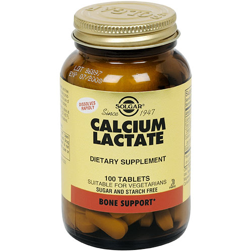 Calcium Lactate, 100 Tablets, Solgar - CLICK HERE TO LEARN MORE