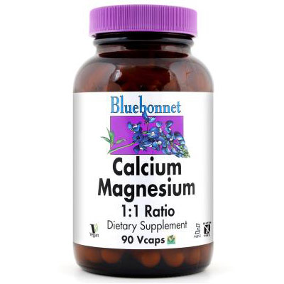 Calcium Magnesium 1:1 Ratio, 180 Vcaps, Bluebonnet Nutrition
