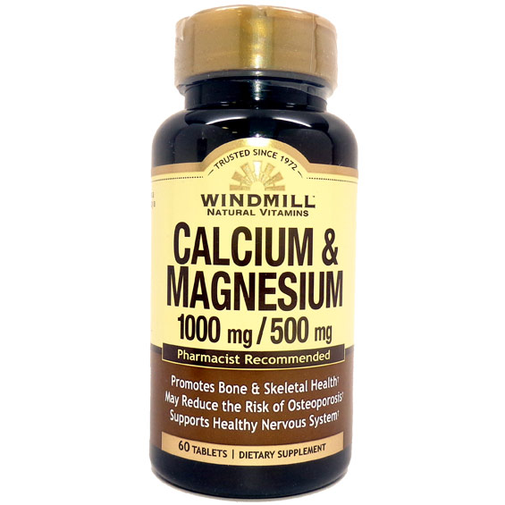 Calcium Magnesium, 60 Tablets, Windmill Health Products