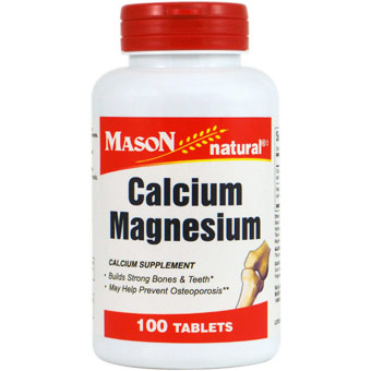 Calcium & Magnesium, 100 Tablets, Mason Natural
