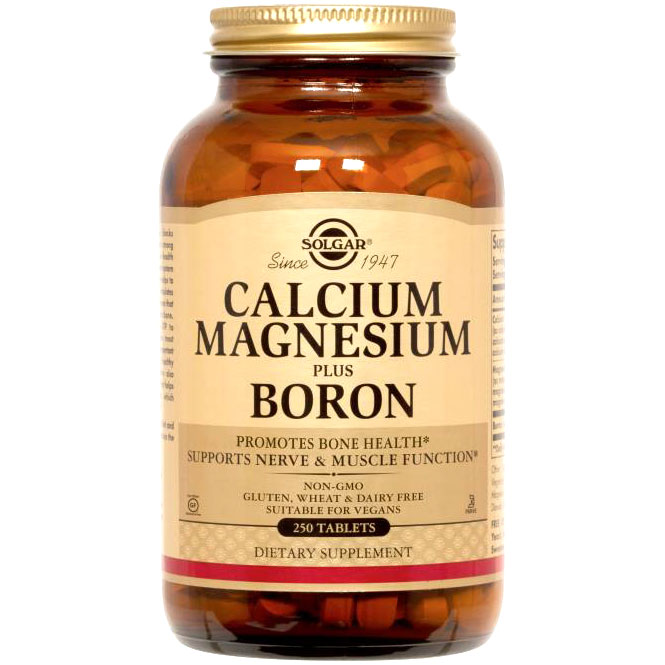 Calcium Magnesium Plus Boron, Vegetarian, 250 Tablets, Solgar