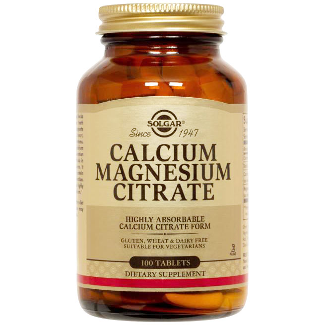 Calcium Magnesium Citrate, Vegetarian, 100 Tablets, Solgar