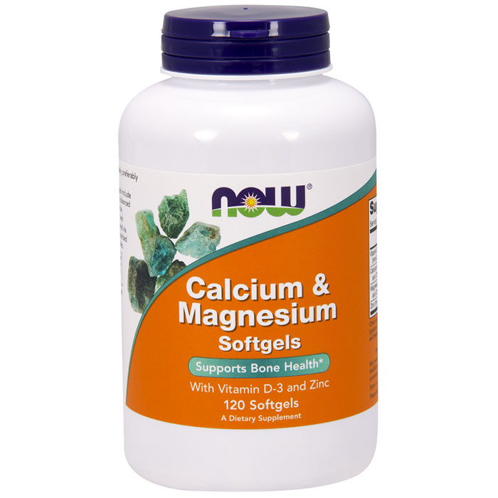 Calcium-Magnesium + Vitamin D, 120 Softgels, NOW Foods