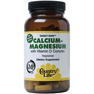Calcium-Magnesium w/Vitamin D Target Mins 240 Capsules, Country Life