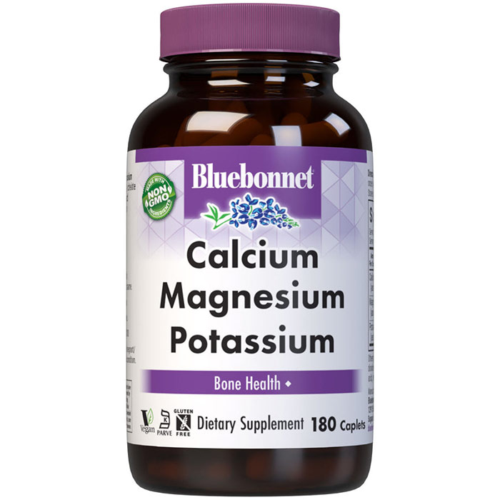 Calcium Magnesium Plus Potassium, 180 Caplets, Bluebonnet Nutrition