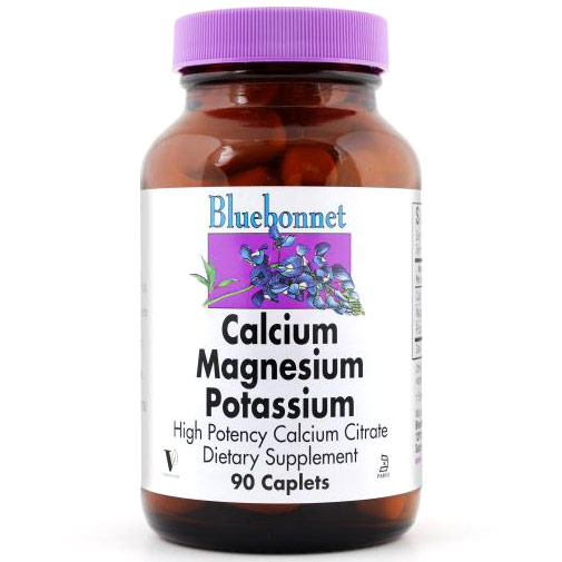 Calcium Magnesium Plus Potassium, 90 Caplets, Bluebonnet Nutrition