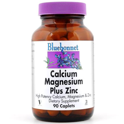 Calcium Magnesium Plus Zinc, 180 Caplets, Bluebonnet Nutrition