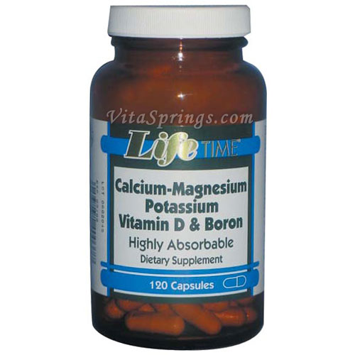 Calcium Magnesium with Potassium, Vitamin D & Boron, 120 Capsules, LifeTime