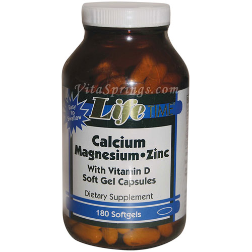 Calcium Magnesium Zinc, 180 Softgels, LifeTime