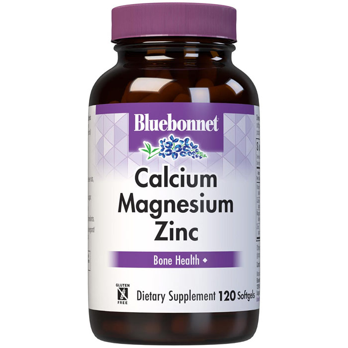 Calcium Magnesium Zinc Plus Vitamin D3, 120 Softgels, Bluebonnet Nutrition