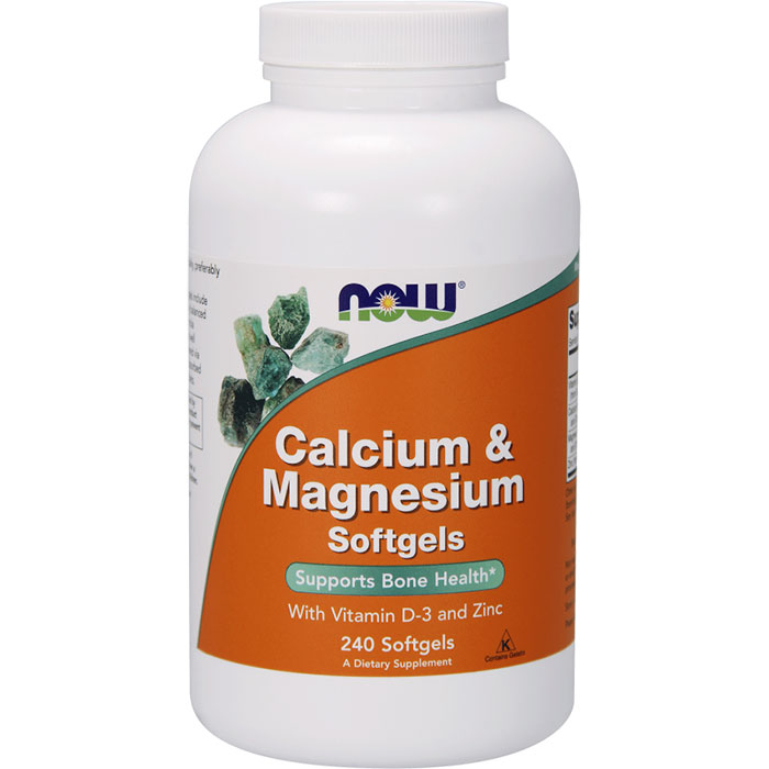 Calcium & Magnesium + Vitamin D, 240 Softgels, NOW Foods