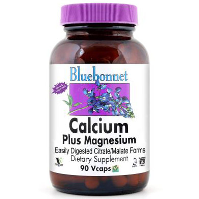 Calcium Plus Magnesium, 180 Vcaps, Bluebonnet Nutrition