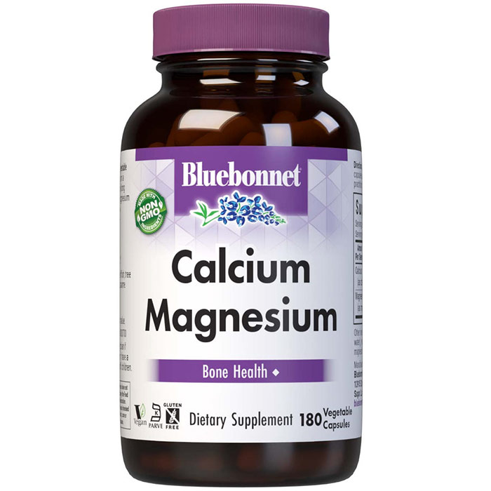 Calcium Plus Magnesium, 180 Vcaps, Bluebonnet Nutrition