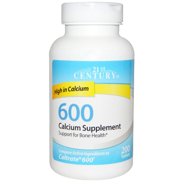Calcium Supplement 600 mg, For Bone Health, 200 Tablets, 21st Century HealthCare