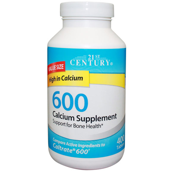 Calcium Supplement 600 mg, Value Size, 400 Tablets, 21st Century HealthCare