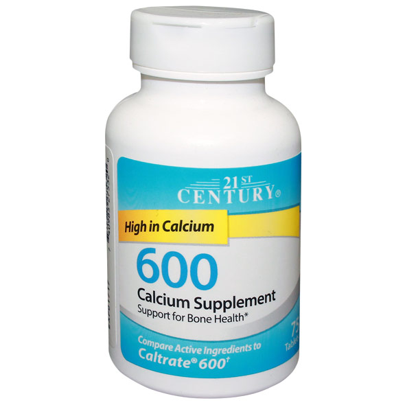 Calcium Supplement 600 mg, 75 Tablets, 21st Century HealthCare