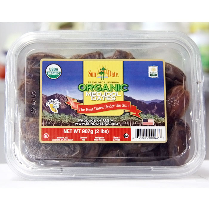 Premium California Organic Medjool Dates, 2 lb (907 g), Sun Date