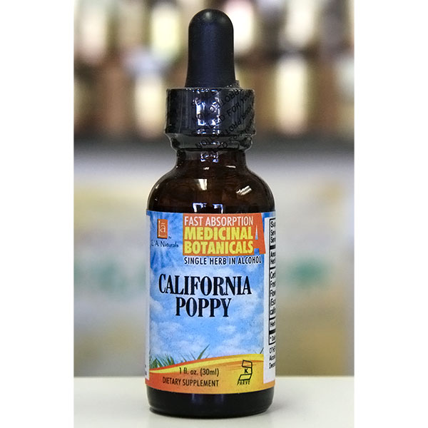 California Poppy Liquid Herb Supplement, Organic, 1 oz, L.A. Naturals