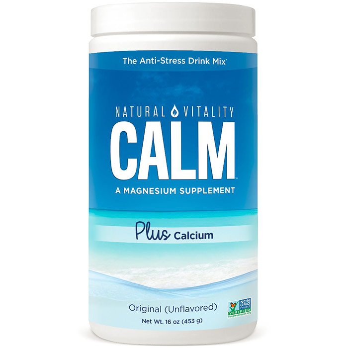 Natural Calm Plus Calcium - Original Unflavored Powder, 16 oz, Natural Vitality