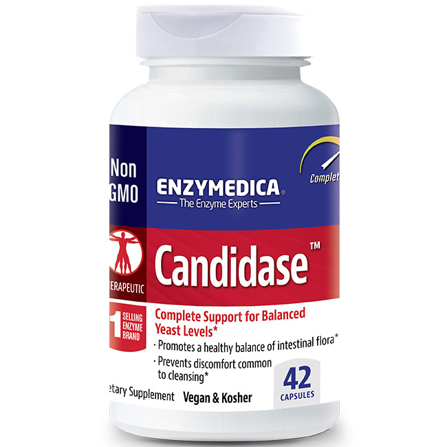 Candidase, Complete Support for Balanced Yeast Levels, 42 Capsules, Enzymedica