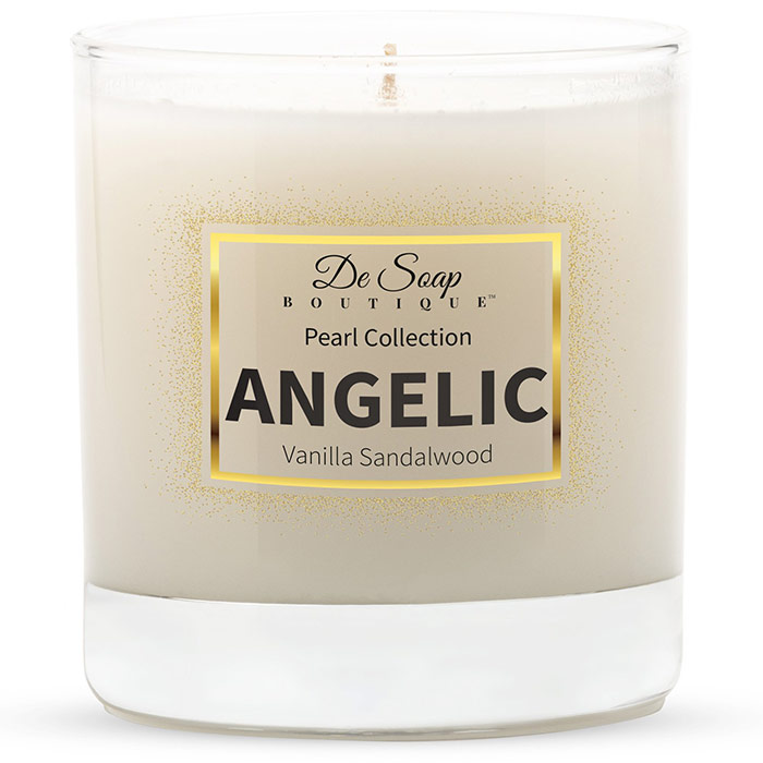 Luxury Candle - Angelic Vanilla Sandalwood, 8.5 oz, De Soap Boutique