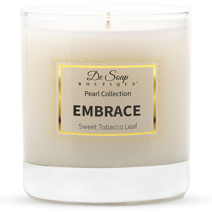 Luxury Candle - Embrace Sweet Tobacco Leaf, 8.5 oz, De Soap Boutique
