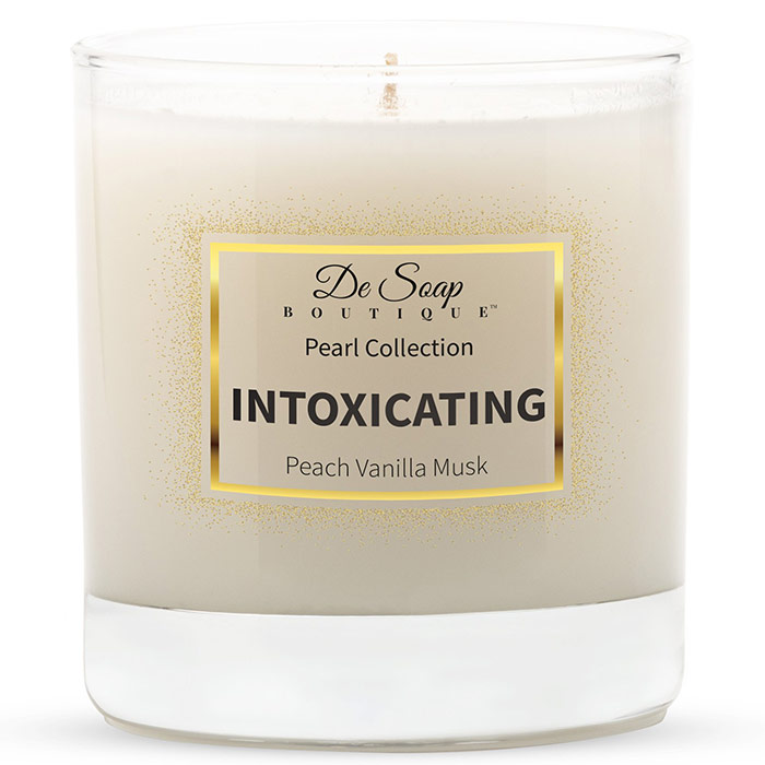 Luxury Candle - Intoxicating Peach Vanilla Musk, 8.5 oz, De Soap Boutique